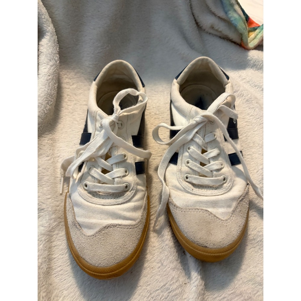 Gola Badminton Sneakers Retro White Navy Gum Sole Low Top Trainers US 7 EU 38 - Picture 4 of 10